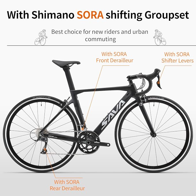 Bicicleta de ruta SAVADECK carbono 18 velocidades 47 cm miniatura 4