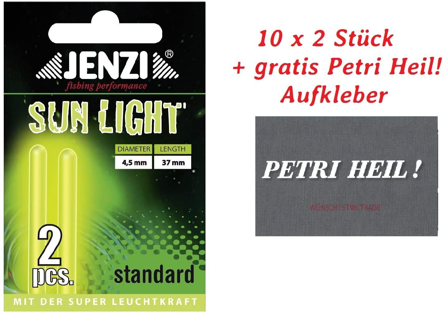 20 sztuk Jenzi oświetlenie na zatrzask 4,5 mm x 3,7 cm firmy Jenzi + naklejka Petri Heil