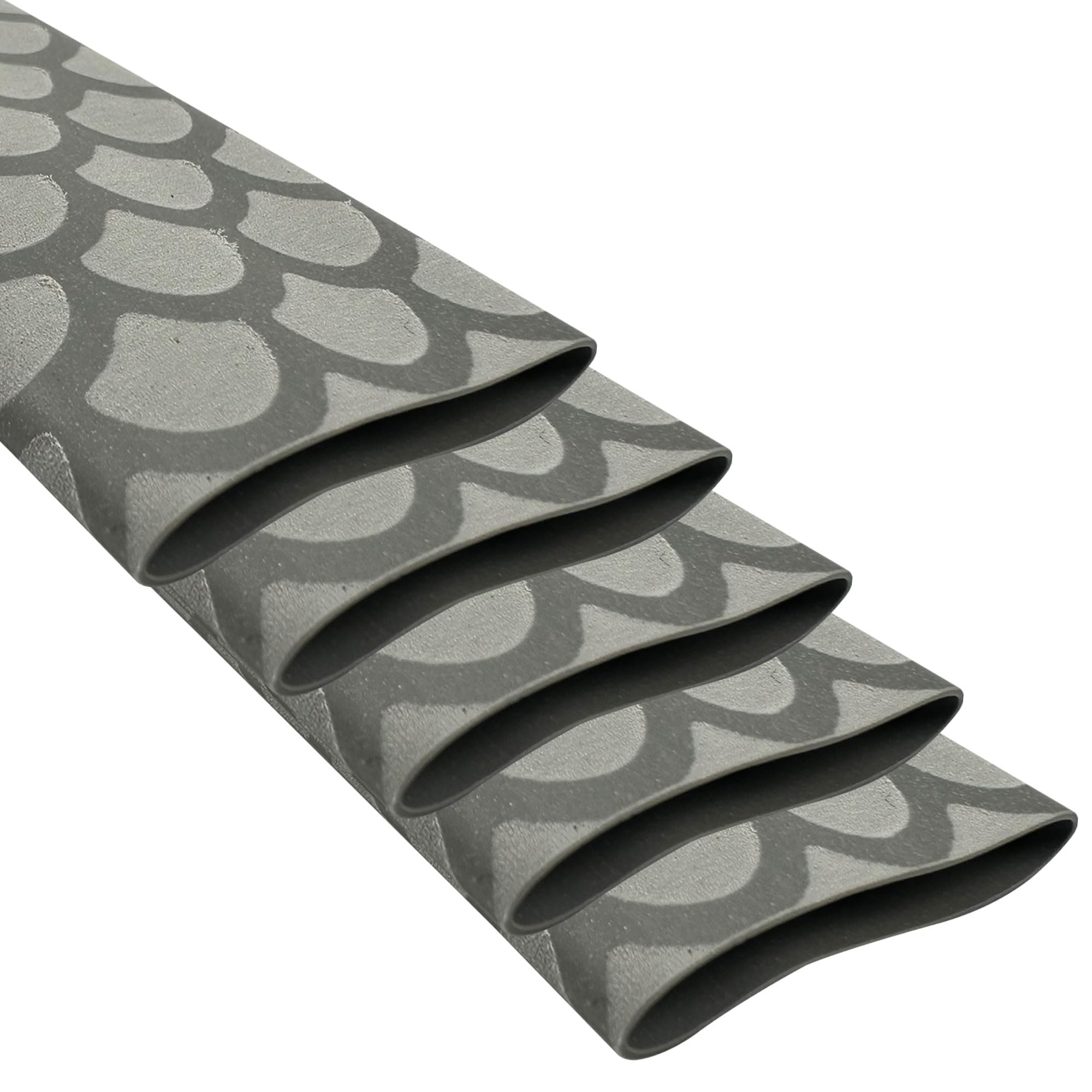 5 Pack(L3.3 ft*5) Heat Shrink Tubing for Fishing Rods, Fish Scale Pattern Fishing Rod Grip Heat Shrink Wrap (φ40mm, Gray)