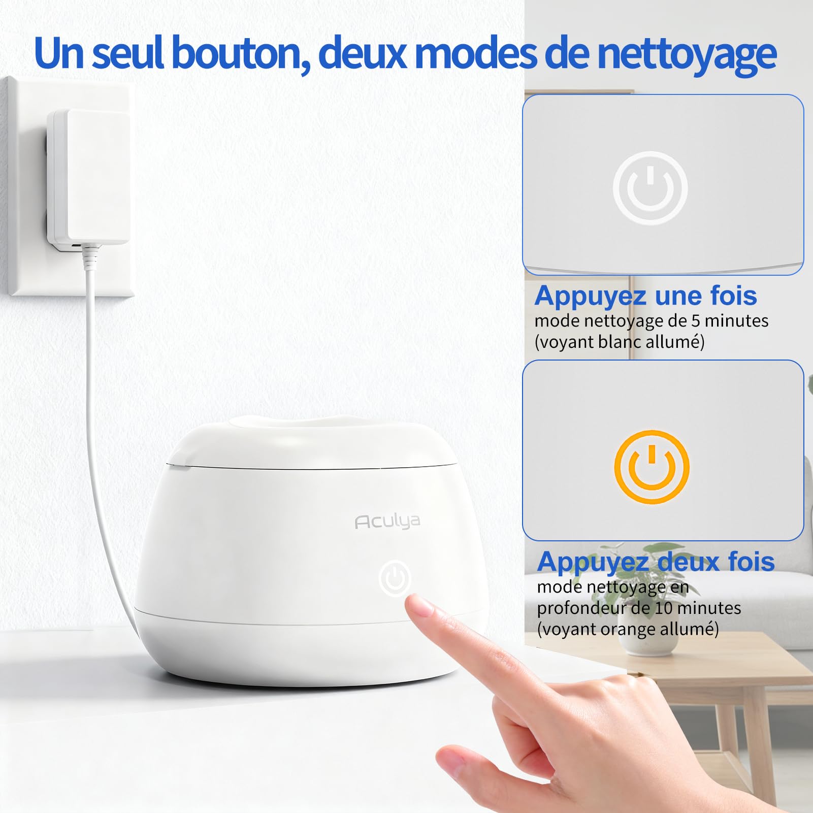 Nettoyeur Ultrasons, 48 kHz Dispositif de nettoyage par ultrasons pour bagues, aligneurs dentaires, appareils de contention, gouttières nocturnes et gouttières de blanchiment, 200ml