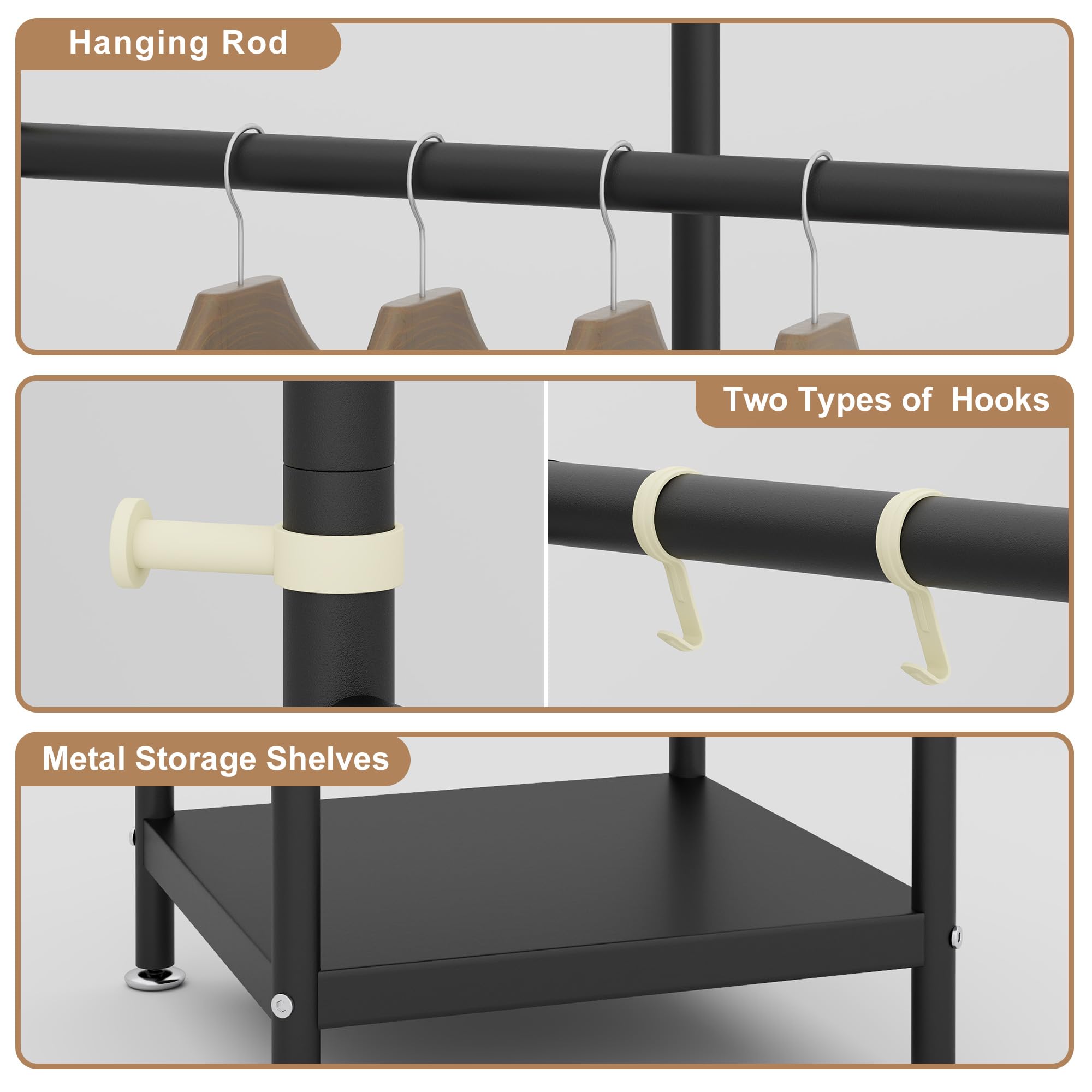 ZHYOCOGY Heavy Duty Metalen kapstok, kleine kapstok met plank en haak, vrijstaande kledingstang voor gang, slaapkamer, kantoor, balkon, kleine ruimte, entree ( wit