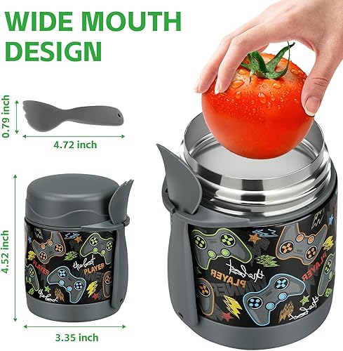 Miniatura 2 de Termo de sopa de 10 onzas para niños con aislamiento térmico para alimentos calientes, contenedor térmico de almuerzo para alimentos calientes,
