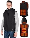 Heated Vest for Men, 17 Heat Zones Lightweight Warming Mens Heated Vest, with Detachable Hood Suitable for Winter