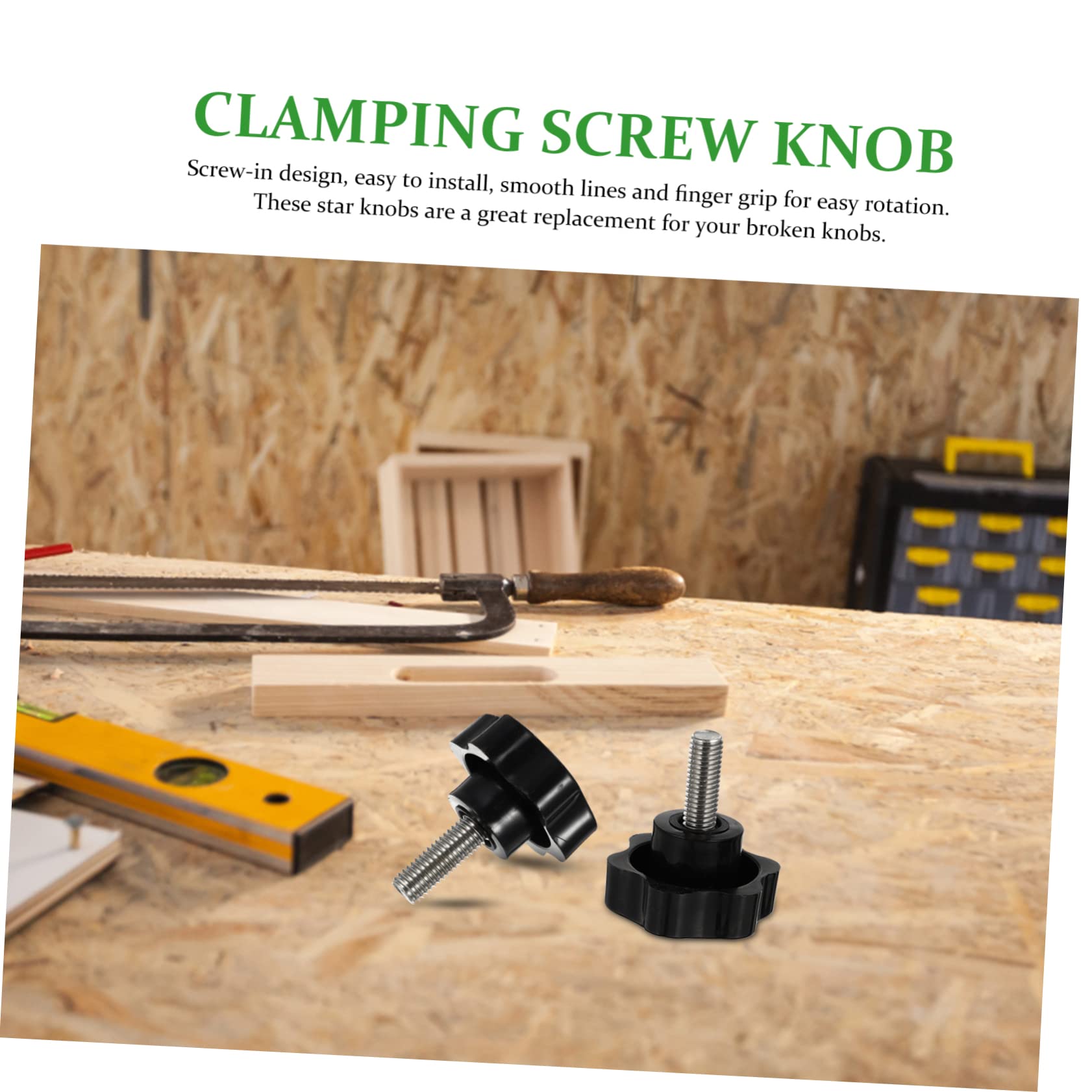 HEALLILY 38mm Plum Blossom Hexagonal Handle 4pcs Star Knobs Thread Thread Head Clamping Knob Non-Slip Tool- Install for Projects