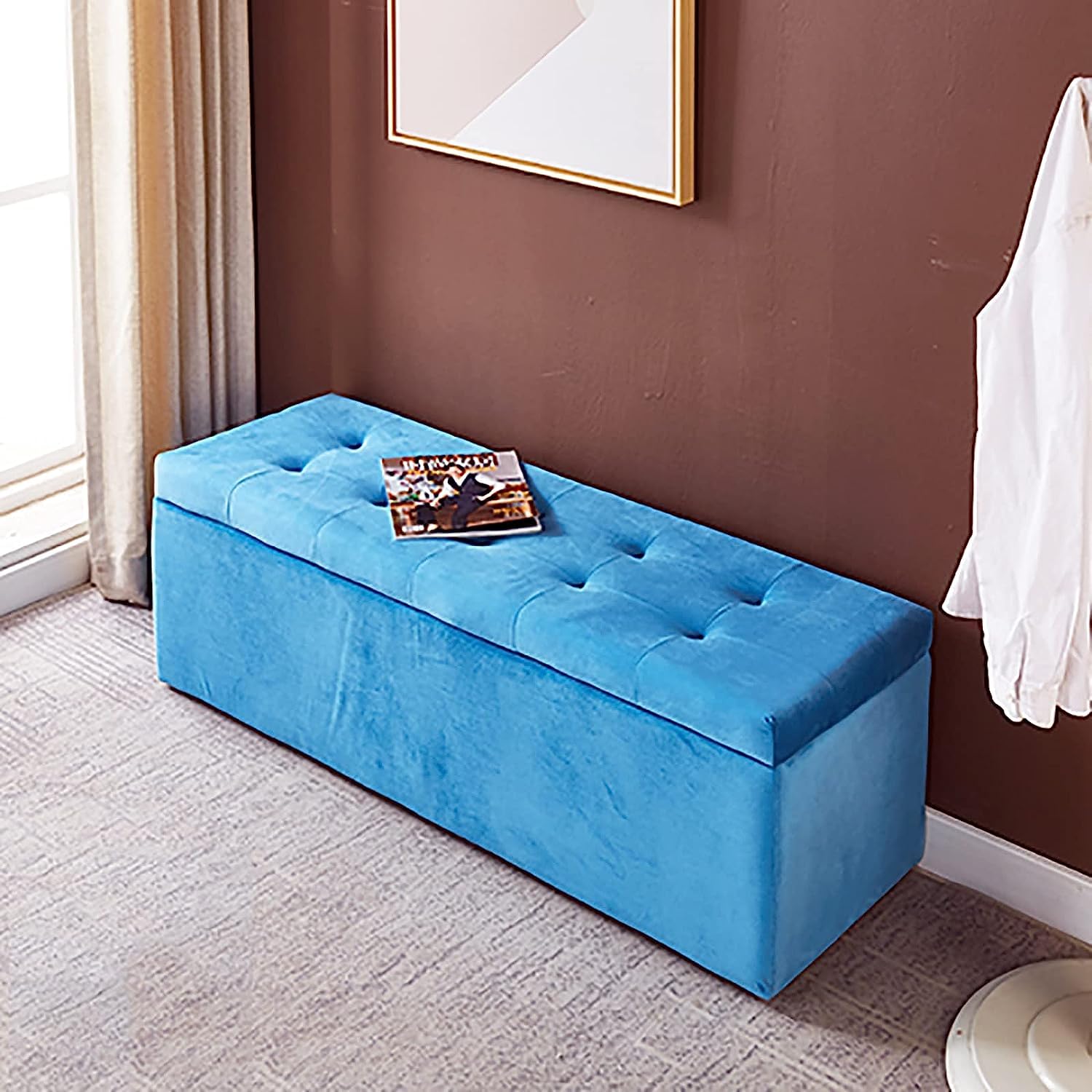 Banc de rangement pour optimiser l'espace et ranger vos plaids