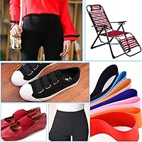 Vista 6 de 1 rollo de cordón elástico plano de 1.5 pulgadas de ancho por 3 yardas de banda elástica sarga de doble cara (#1 Blanco)