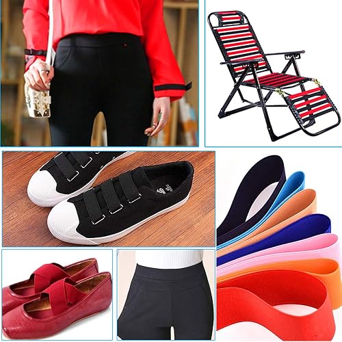 Miniatura 6 de 1 rollo de cordón elástico plano de 1.5 pulgadas de ancho por 3 yardas de banda elástica de sarga de doble cara (#24 gris oscuro)