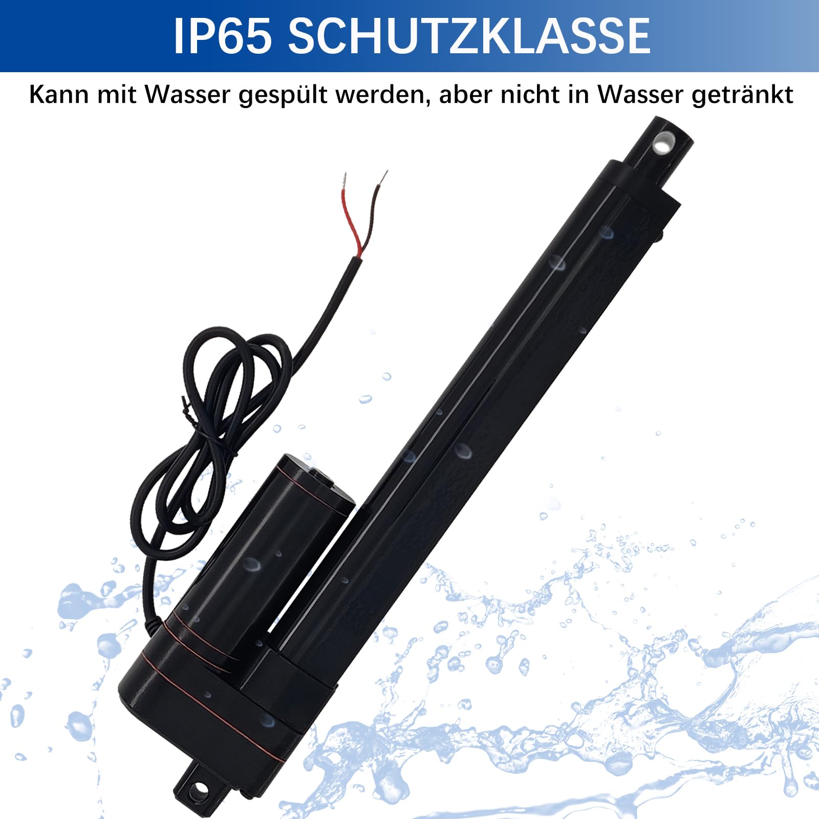 IP65 Wasserdicht Linearantrieb 12V 3000N 150mm 5mm/s Linear Actuator mit Montagebügeln
