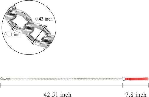 Miniatura 10 de Correa de metal para perros de 6 pies a prueba de mordidas, resistente y resistente, con asa acolchada para perros grandes y medianos
