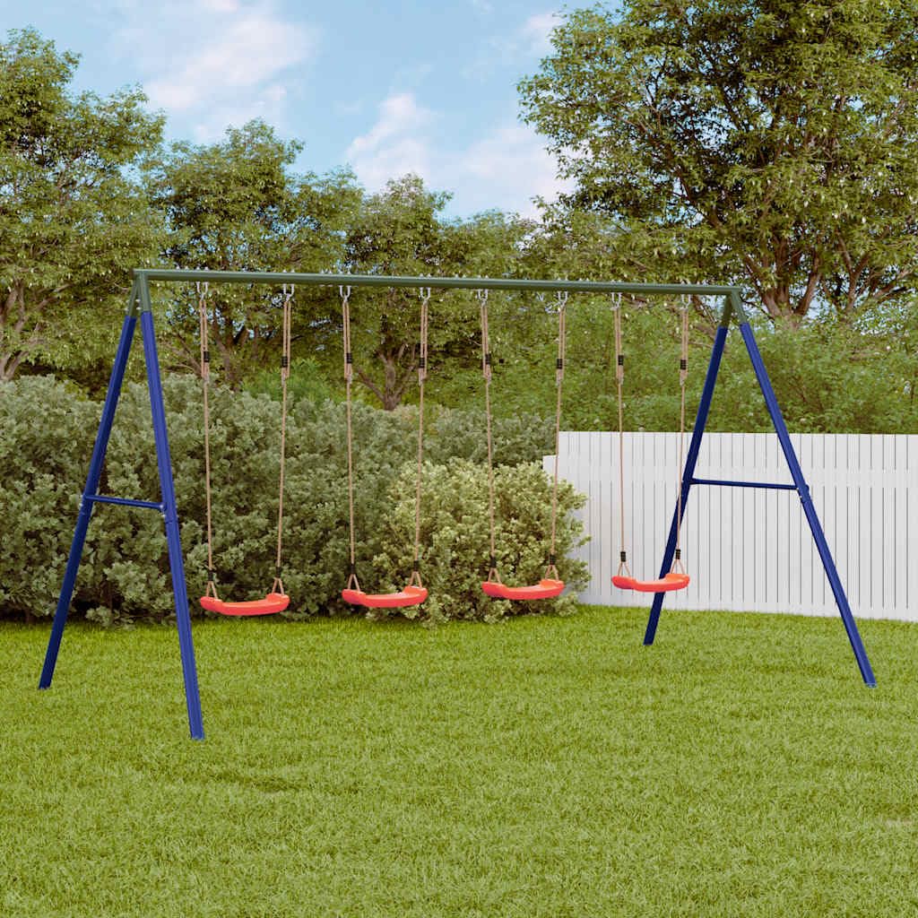Schaukel-Set mit 4 Schaukelsitzen, Snsowed Schaukelgestell, Schaukel Outdoor Mit Gestell, Doppelschaukel, Gartenschaukel, Draußen Schaukeln - 3283621