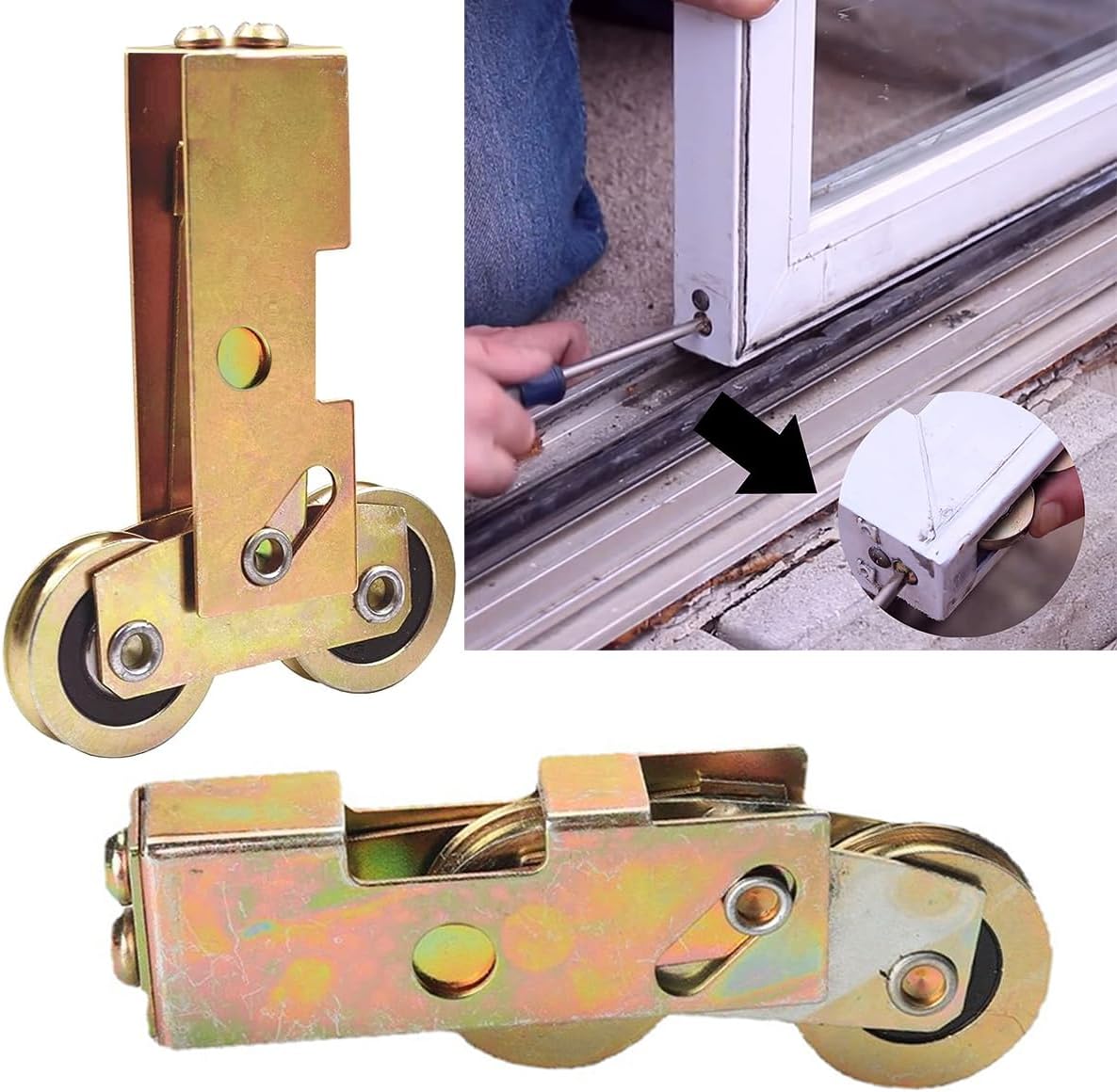 KEILEOHO 4 PCS Patio Door Rollers, Sliding Door Wheels