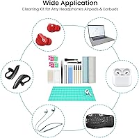 Vista 7 de Kit de limpieza para Airpods 221 piezas de masilla de limpieza para auriculares quitar cera de oídos, kit de limpieza de teléfono, cepillo de pluma