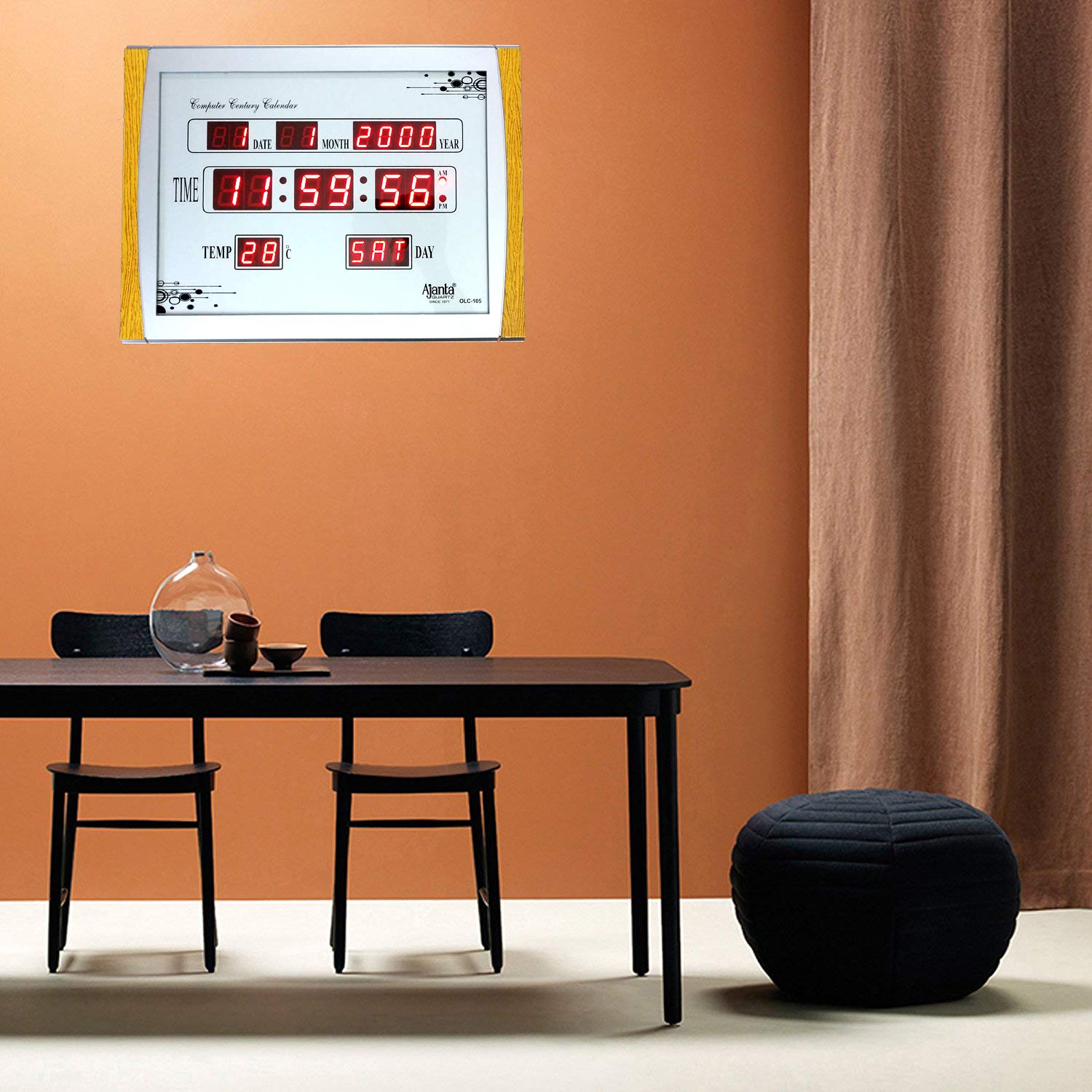 OREVA Digital Wall Clock (Olc-105 White) 2