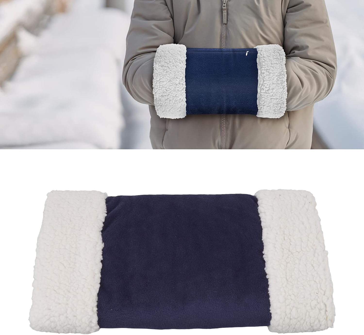 Electric Heated Pad Hand Warmer, Pocket Pouch Design Plush Thickened Heated Hand Warmer Pouch