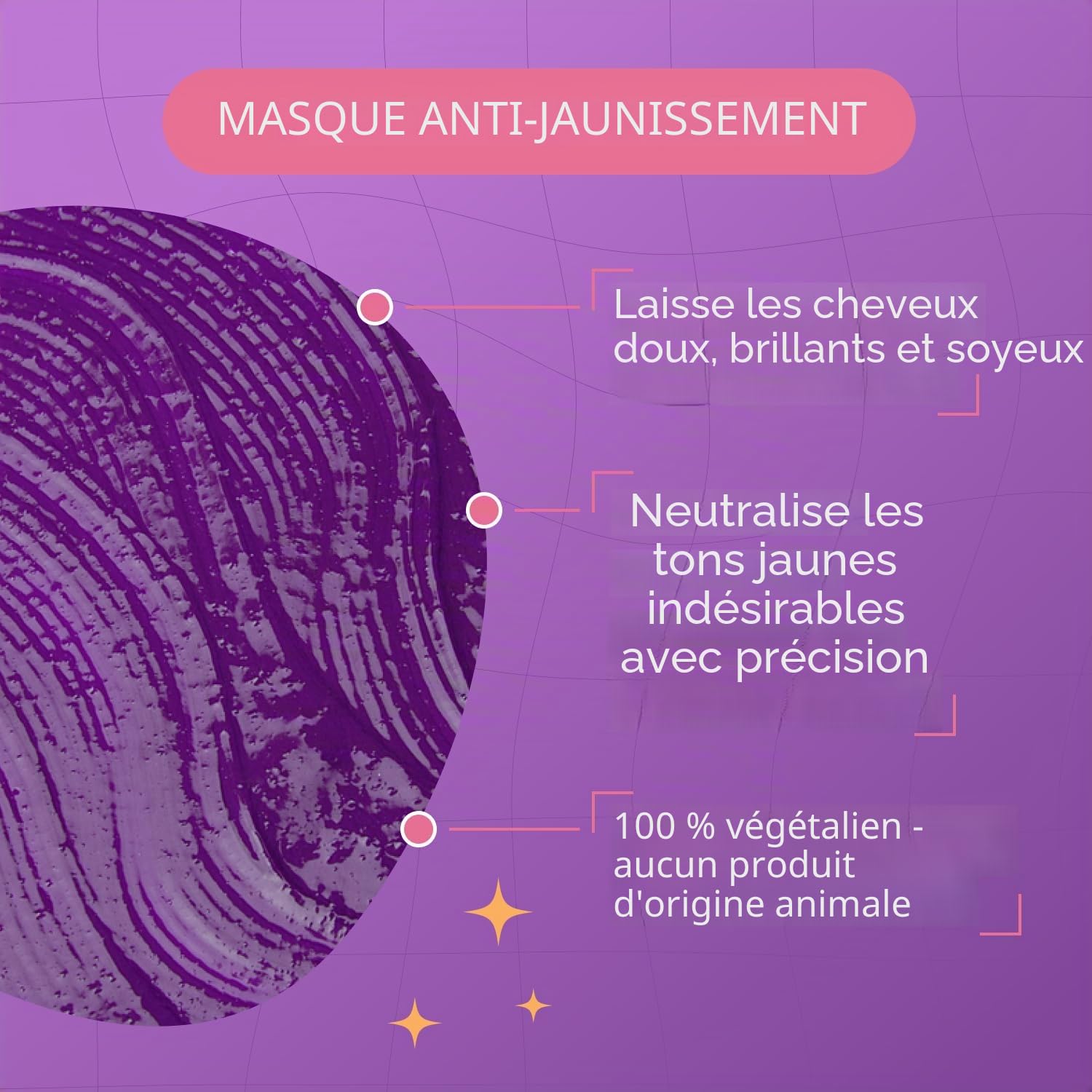 Fanola masque NO YELLOW anti-jaune 350 mL - spécial cheveux gris, rincés, colorés, mèches, blond clair - pigment violet neutralise les indésirables jaune - professionnel