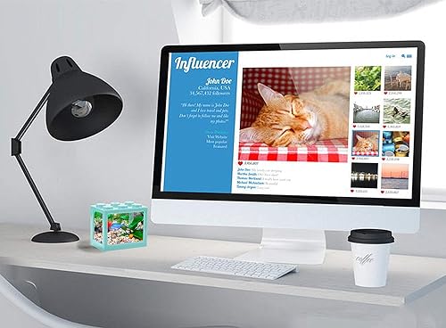 Miniatura 4 de Pequeña pecera Betta, mini acuario apilable con decoración de estrellas de mar y coral, tanque de peces cubo para alimentar bolas de musgo de