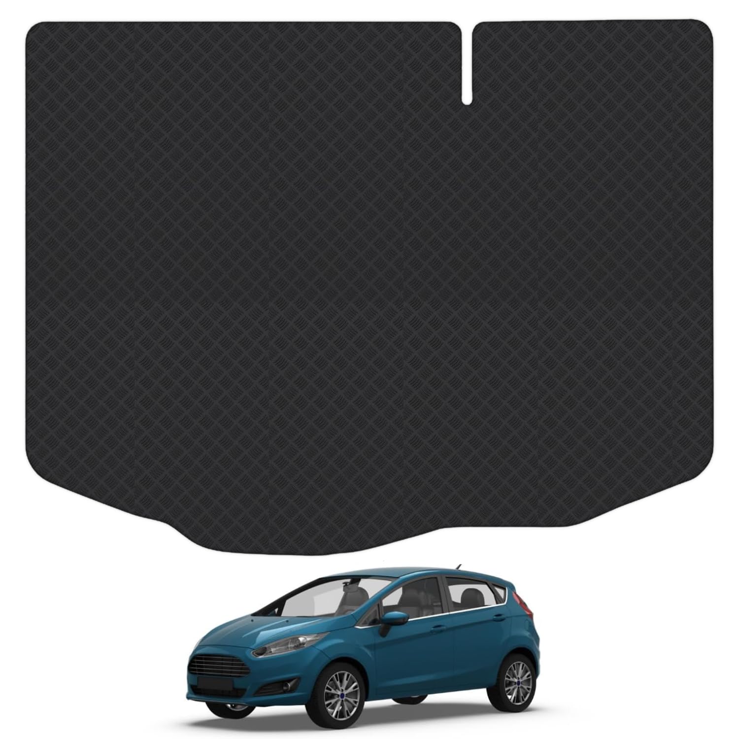 Heavy Duty Black Rubber Boot Liner Mat For Ford Fiesta MK7 (2008–2017) – Waterproof & Anti-Slip Cargo Protector