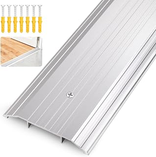 Raytano 48"L 4"W 0.5"H Extra-Sturdy Aluminum Door Threshold Strip,Thicken Floor Transition Strip for Commercial and High Traffic Places, Size 48in×4in×0.5in (Silver)