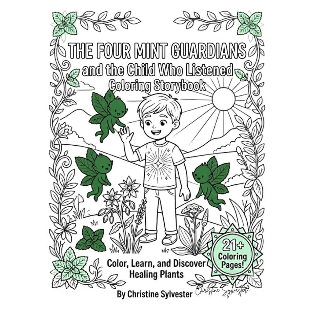 THE FOUR MINT GUARDIANS AND THE CHILD WHO LISTENED: Color, Learn, and Discover Healing Plants