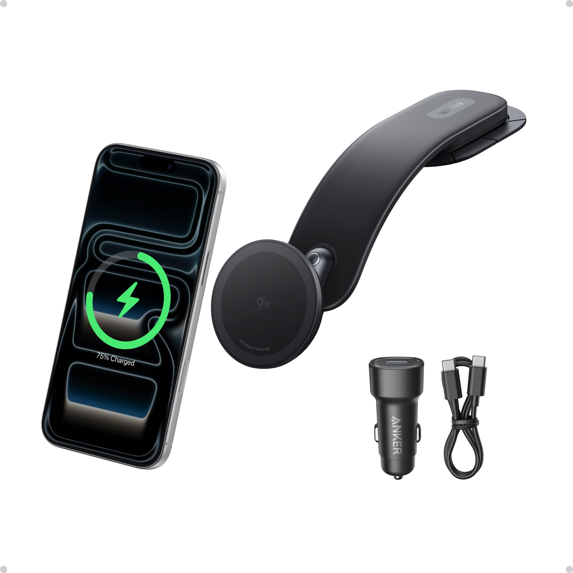 スマホアクセサリー ANKER multi-device fast charging Amazon.com: Anker Nano Magnetic Wireless Car Charger, 360