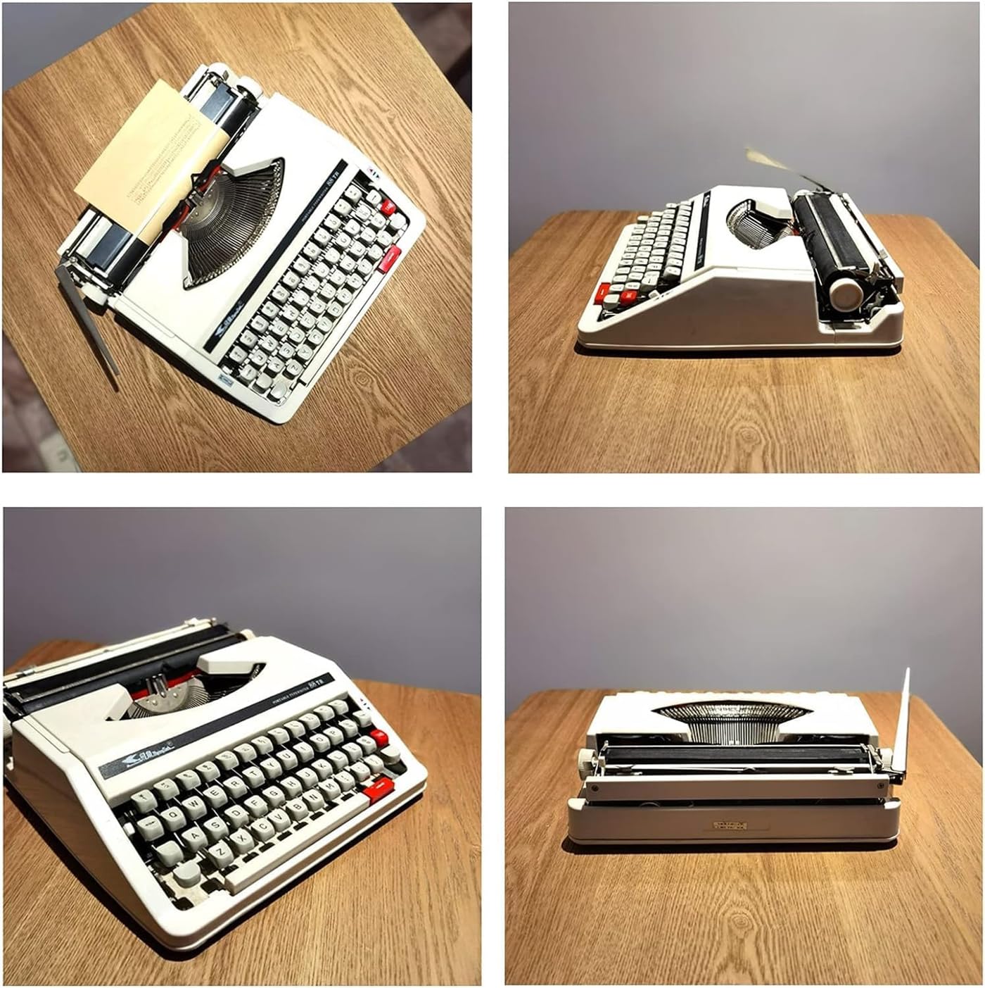Przenośna maszyna do pisania ręcznego – klasyczna maszyna retro do wyraźnego pisania, elastyczne przyciski, tradycyjny design, w zestawie etui