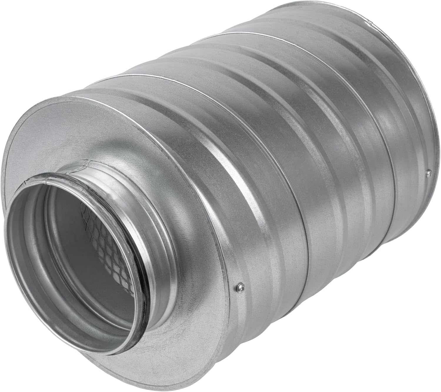 Repa Market Ø6" Inch Round Inline Duct Silencer – Galvanized Steel Vent Muffler with 2 Inch Mineral Wool Insulation – HVAC Air Noise Reducer for Exhaust/Intake Fans – Sound Dampener for Grow Tents ?6" 2" Thick insulation