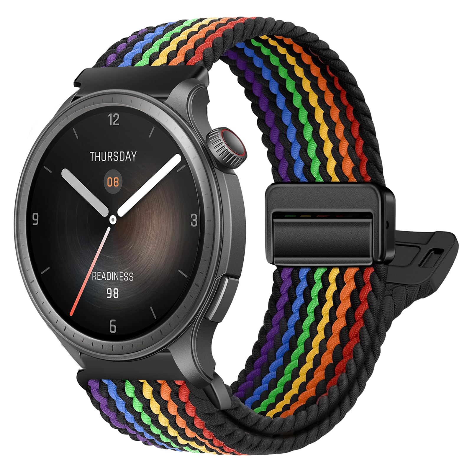 chinbersky Geflochten Armband Kompatibel mit Amazfit GTR mini/GTS 4 Mini/GTS 4/GTS 3/GTS 2 Mini/GTS 2e/GTS 2/GTS/GTR 47mm/GTR 2 3 4, 20mm 22mm Magnet Verschluss Stoff Nylon Band für Amazfit Armband