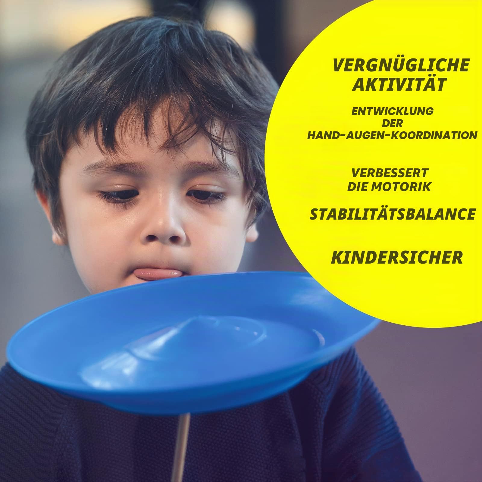 Juggle Dream Satz von 4 Drehteller Jonglierteller mit 4 teilbare Handstäbe Klassische Zirkusdrehteller für Kinder und Erwachsene Spinnplatten