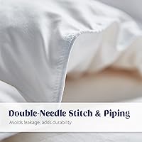 Vista 5 de puredown® Edredón de plumas de ganso tamaño Queen de gran tamaño, relleno de edredón de invierno 100% algodón, relleno de edredón pesado de nube