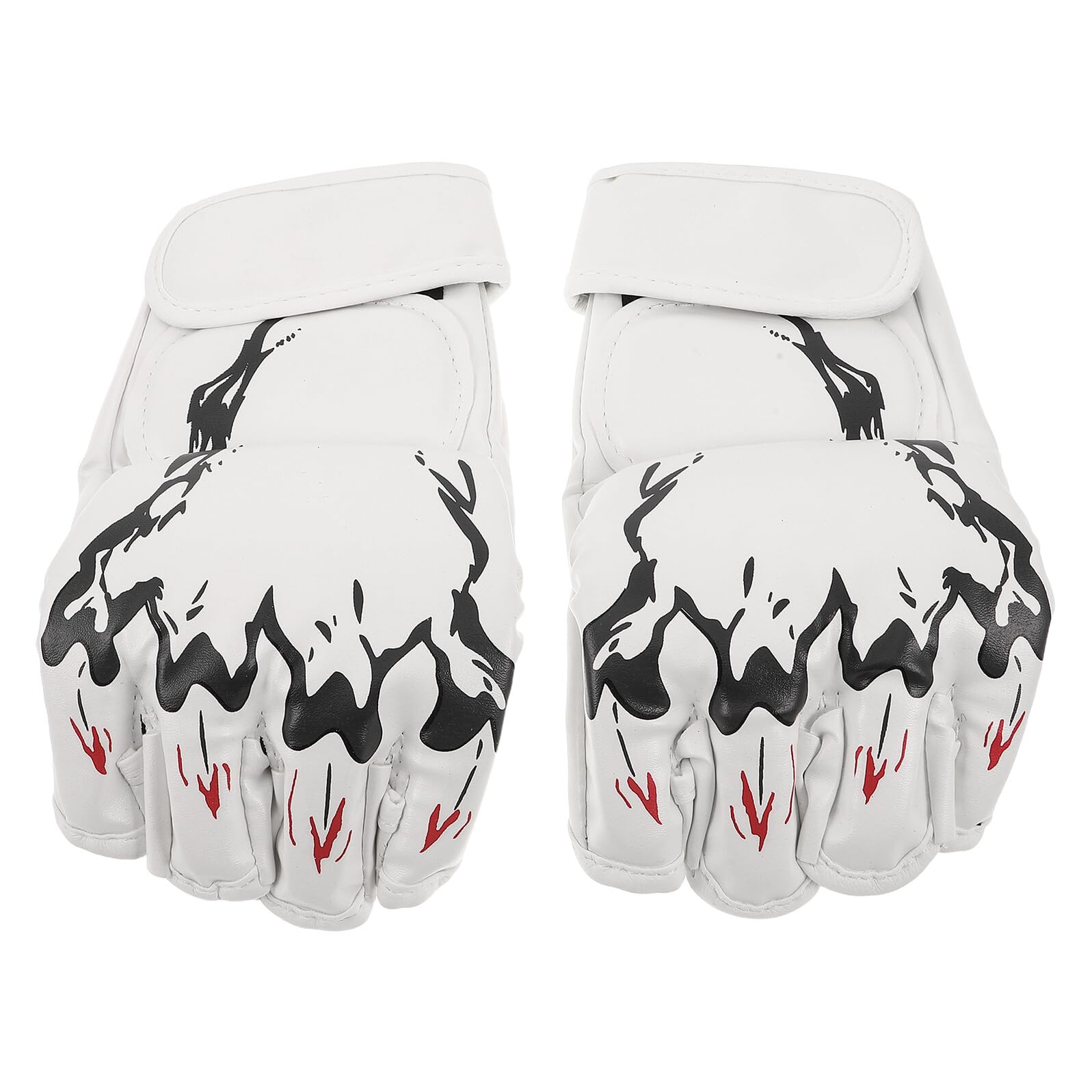 Guantes de boxeo blancos en material PU con soporte de muñeca ajustable para sparring 8