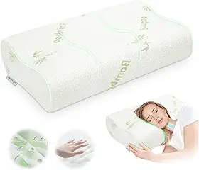 Travesseiro Cervical Ortopédico Viscoelástico 40D Espuma com Fibra Bambu 50x30cm - M