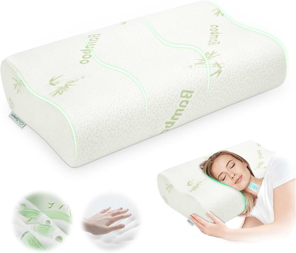 Travesseiro Cervical Ortopédico Viscoelástico 40D Espuma com Fibra Bambu 55x35cm - G