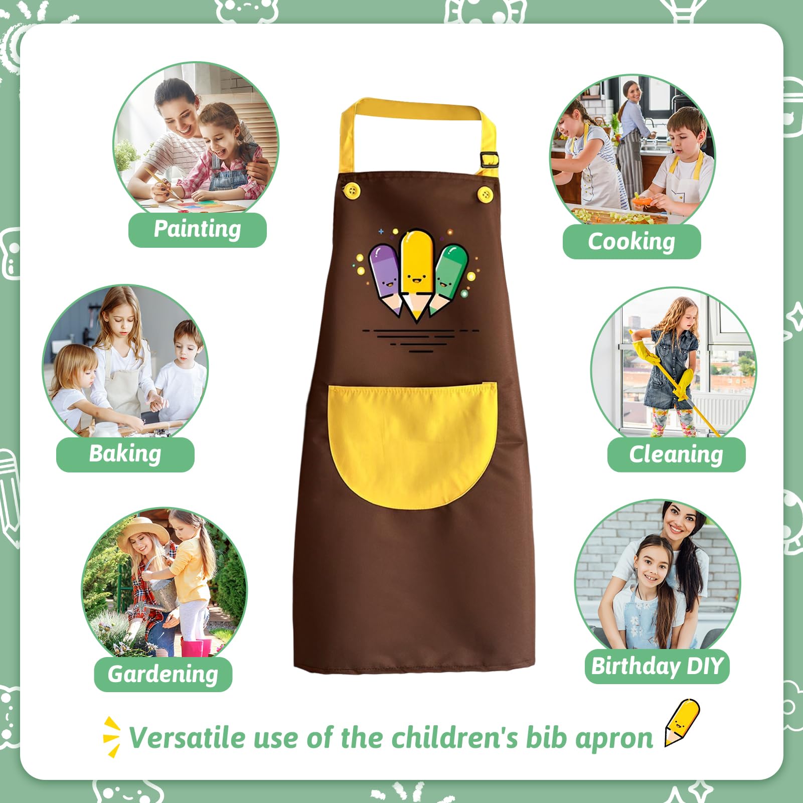 Tablier Chef Jardin Barbecue Lot De 2 Tabliers De Cuisine Viedouce – Ajustables, Avec Poches, Imperméables, Pour Chef, Jardin Ou Barbecue