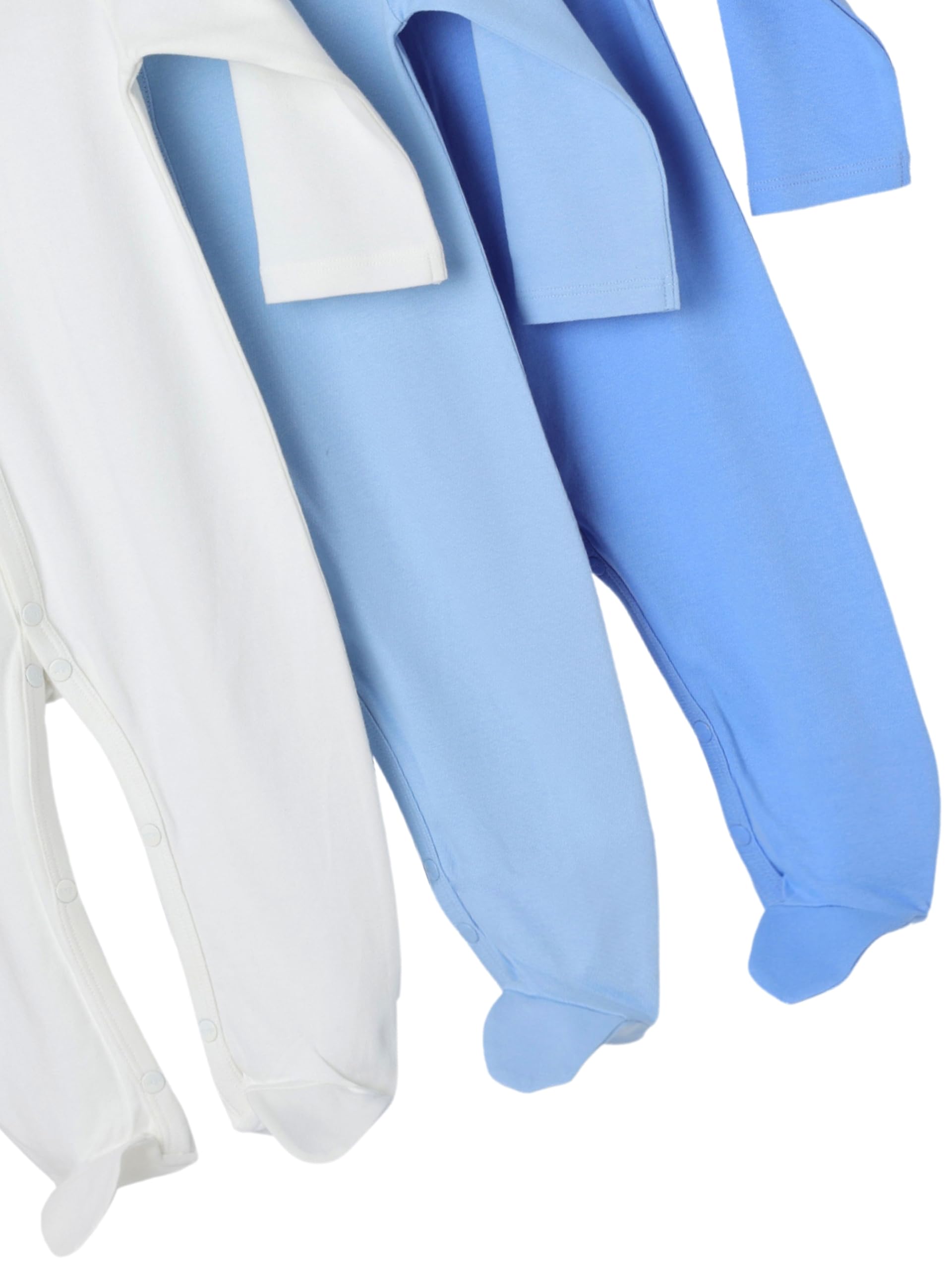 Nuego Pure Cotton Sleepsuits for New Born Baby Boys, Full Sleeve Soft Onesies for Newborn Baby Dress Cotton Cute Solid Multicolor Bodysuit, Footed Rompers Set 3-6 Months - Set of 3 - Image 9 thumbnail