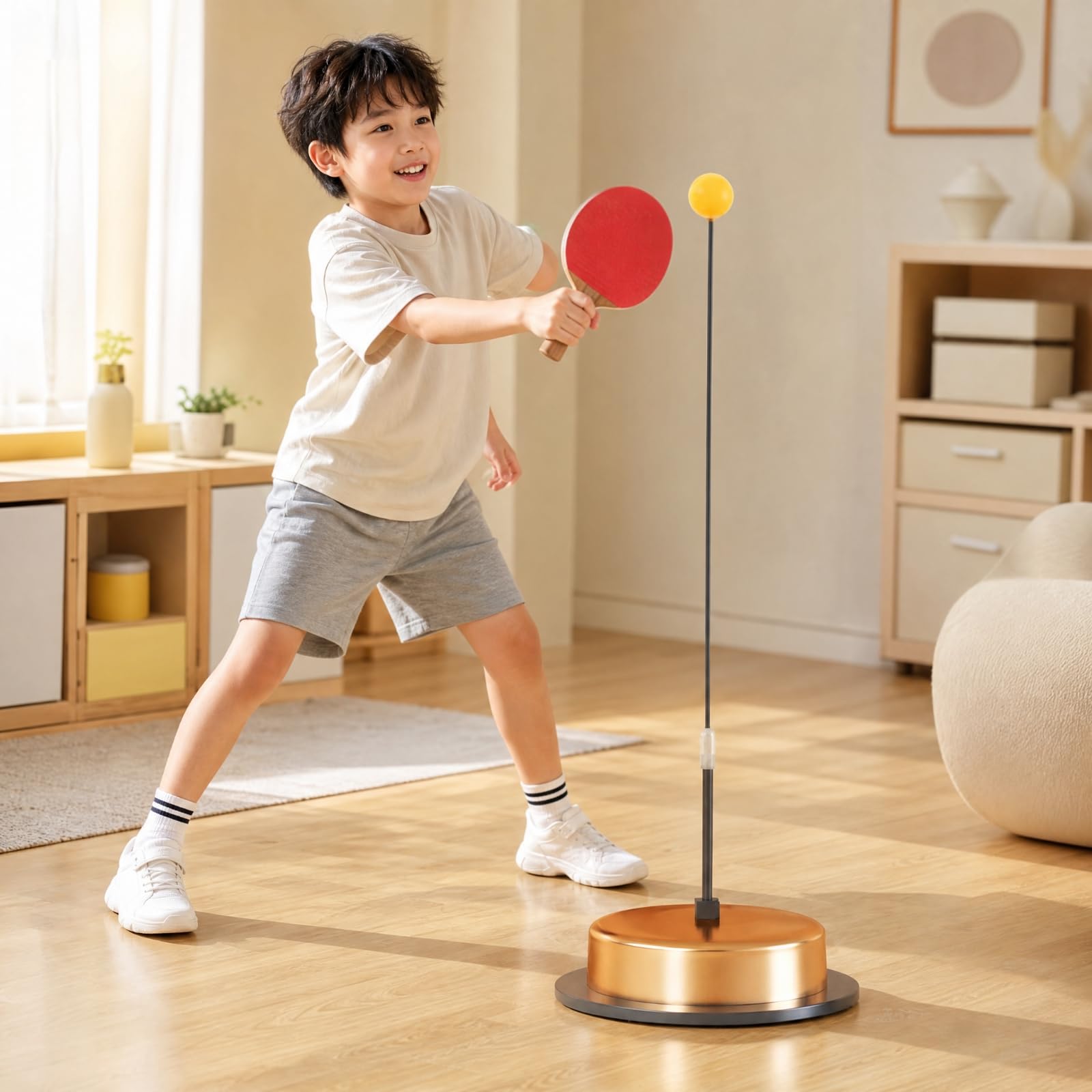 Set Pong Autoportante Attrezzo Sportivo Antiscivolo Attrezzatura Sportiva per namento Indoor Solitario, Spazi Attività Famiglia