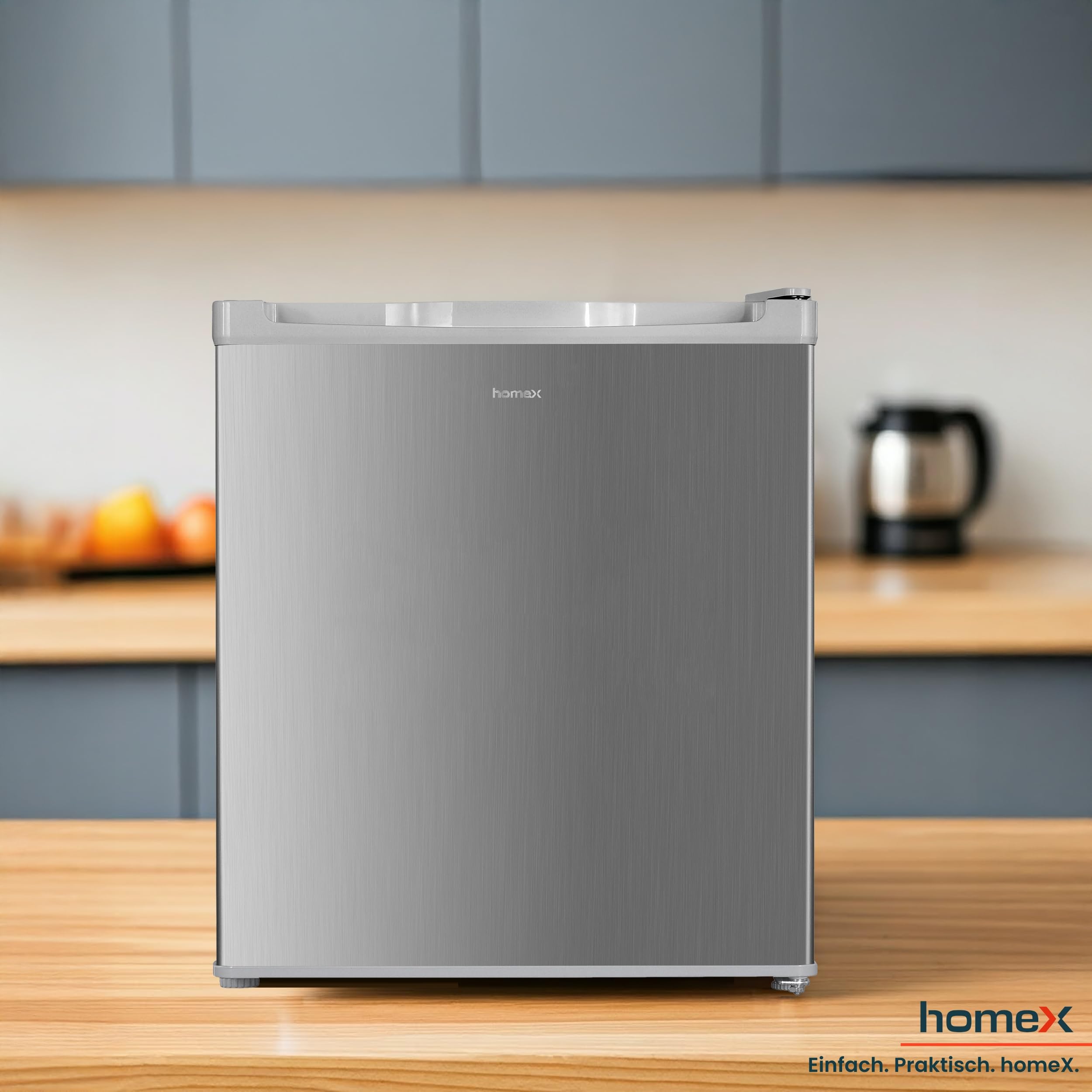 homeX Mini Gefrierschrank 33L 4-Sterne Gefrierbox freistehend mit Temperaturregelung silber FM1015-S