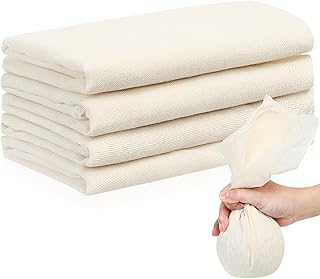 4 Stück Passiertuch Wiederverwendbar, Käsetuch, Cheesecloth, Baumwolle Mulltücher, Abseihtuch, 50x50cm Feingewebt 100 Nuss...