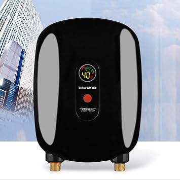 110V Electric Tankless Home Hot Water Heater 3000W Mini Instant Water Heater Digital Display Whole House Small Smart Water Heater Self-Modulating No Standby Losses Fits Kitchen Bathroom