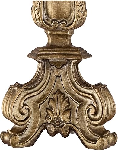 Miniatura 6 de Barnes and Ivy Dubois - Juego de 2 lámparas de mesa tradicionales de 37 14 pulgadas de alto, acabado dorado antiguo, pantalla de tela, consola de