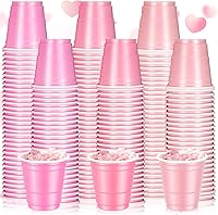 Vista 18 de Roshtia Paquete de 100 vasos de plástico de 2 onzas, mini vasos de chupito desechables de 2 onzas para fiesta de Pascua, boda, servicio de sabor