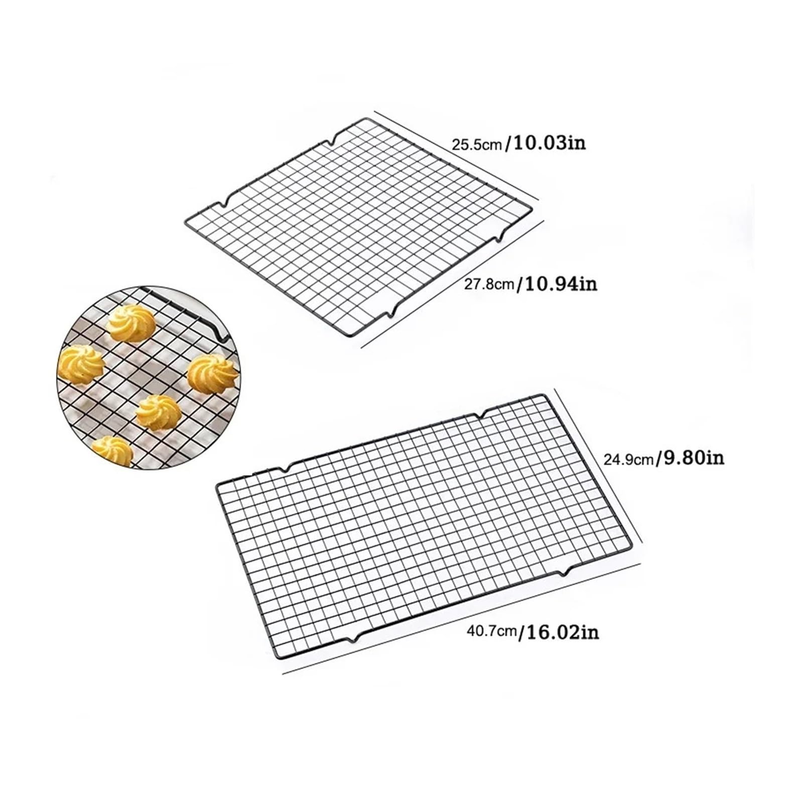Griglia metallica antiaderente pieghevole a 3 strati in acciaio inossidabile | Griglia di raffreddamento for torte Teglia da forno Forno Porta pane for pizza Scaffale for barbecue Cucina(3 layer)