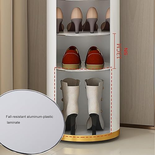 Miniatura 3 de Zapatero giratorio de 360 grados, soporte giratorio de metal, con estantes ajustables, zapatero para entrada, pasillo, sala de estar (tamaño  12.6 *