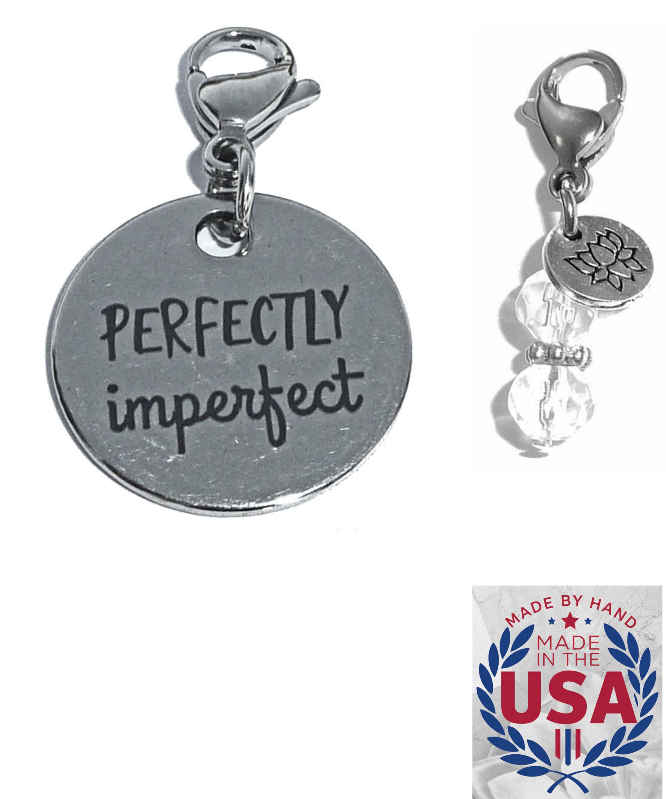 Hidden Hollow Beads Clip On Charm for Purse, Handbag, Keychain, Zipper Pull, Backpack, Jewelry Accessory, USA