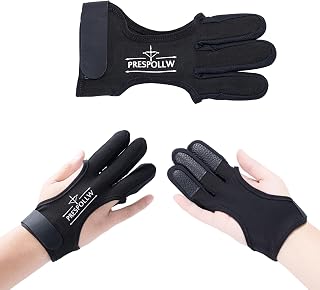 Prespollw Three-Finger Archery Glove Guard - Protective Shooting Finger Guard for Recurve Compound Bow, Hunting Target Practice Men Women