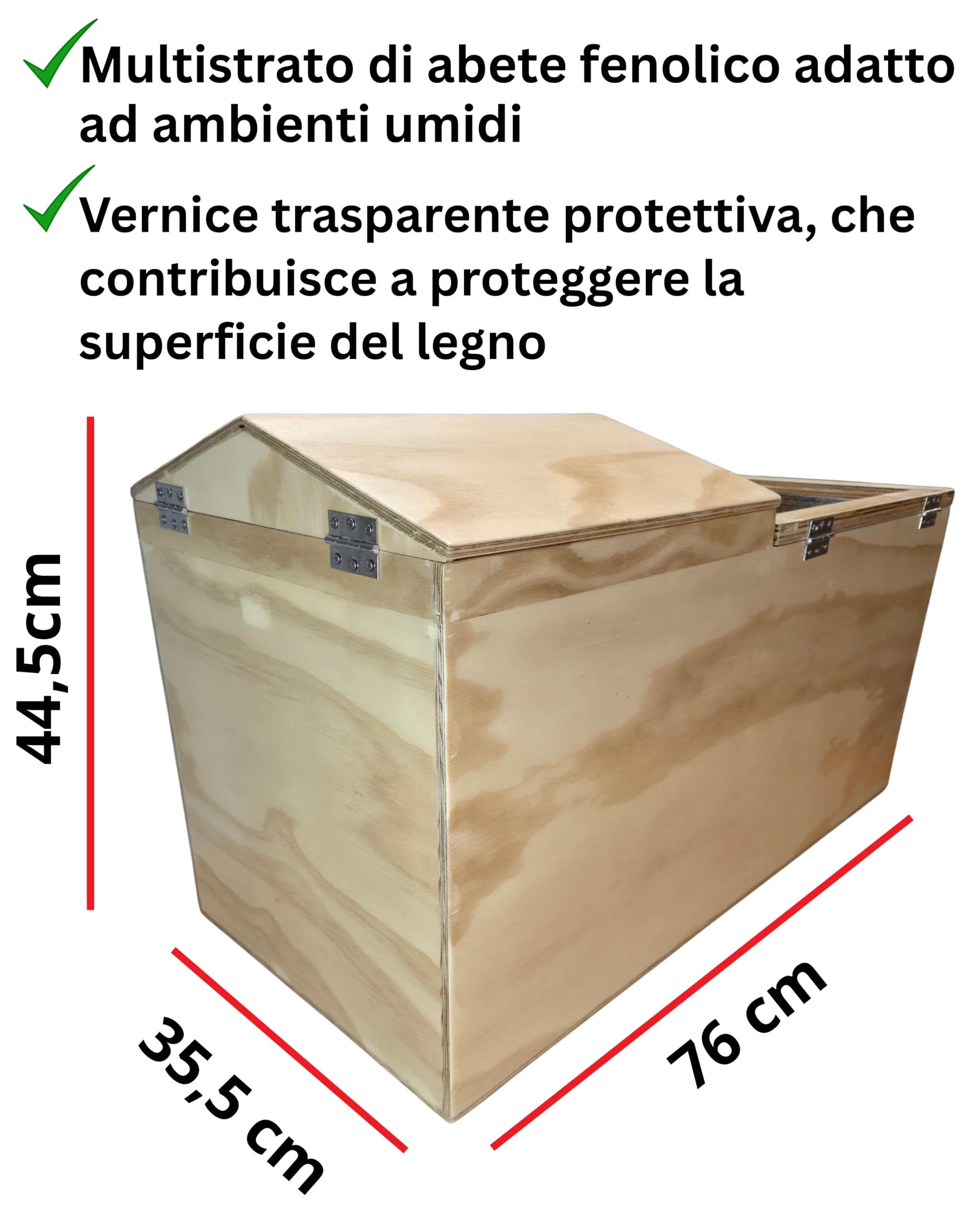 Terrario Tartarughe Terra da Esterno, adatto al Letargo, Casetta per Tartarughe di Terra in Legno d'Abete Fenolico con Vernice Protettiva