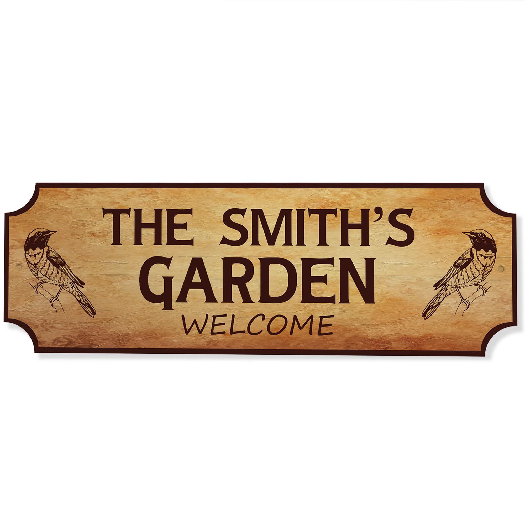 Red Ocean Personalised Garden Sign Welcome Rustic Plaque Outside Garden Decor Door Wall Yard Patio Signage Custom Home Decor Plaques 30x10cm Weatherproof