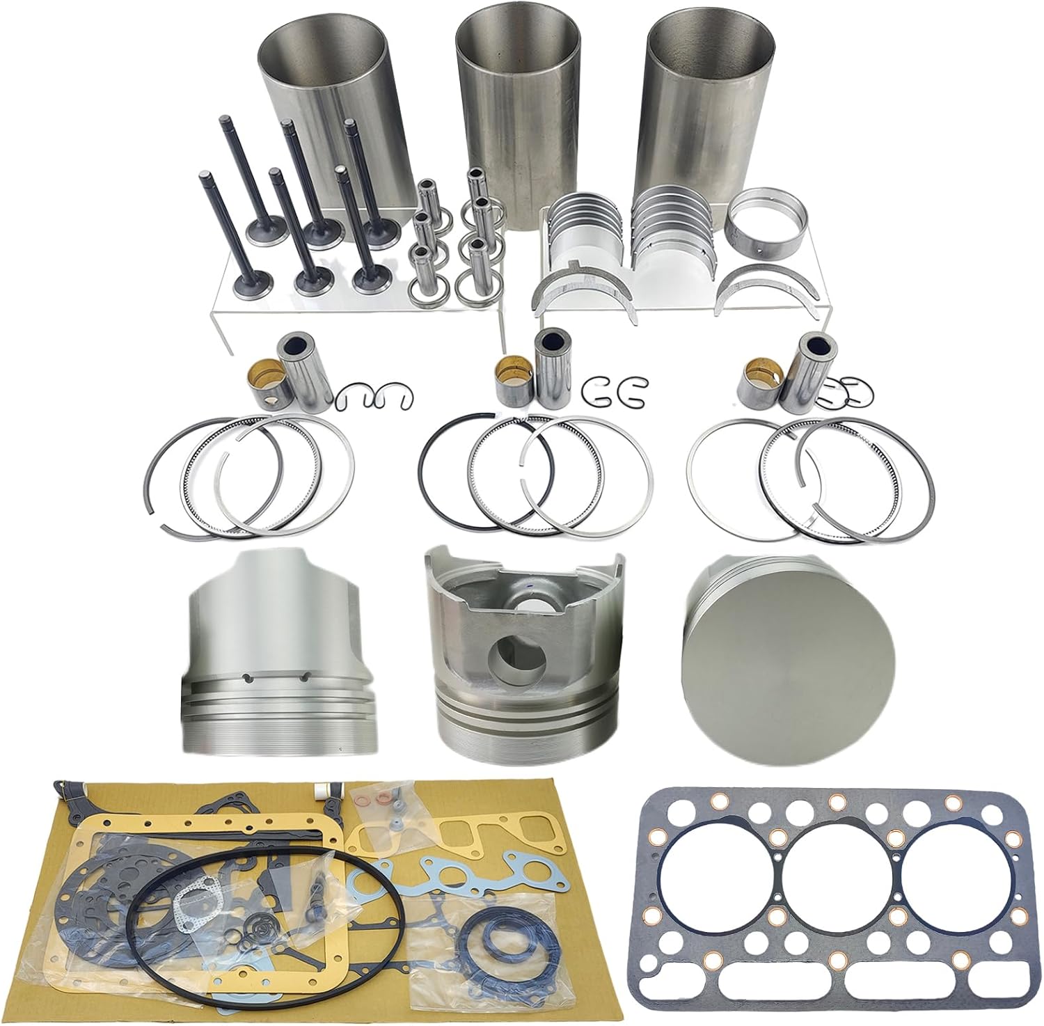 D1402 Engine Overhaul Rebuild Kit For Kubota D1402 Engine L2550DT L2550 L2650DT L2650DTGST L2650F For Bobcat 643 Skid Steer Loader Piston Height 80mm