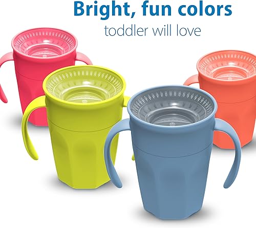 Miniatura 6 de Dr. Brown's Milestones Cheers 360 - Vaso de transición sin boquilla con asas, apto para viajes y sin fugas, para bebés y niños pequeños, verde, sin