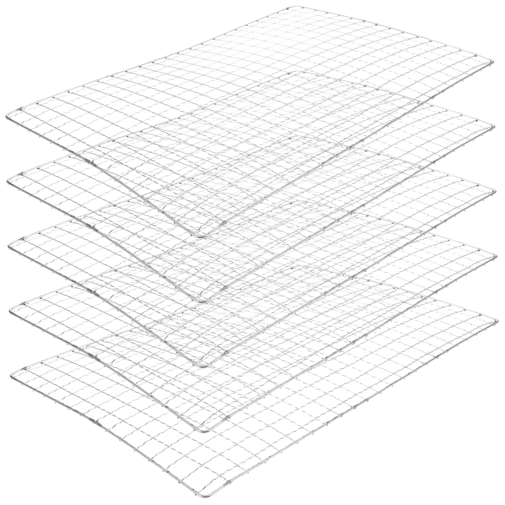 ROMISBABA 5Pcs Bbq Grill Mesh Mats Heat Resistant Reusable Grilling Accessories for Outdoor Cooking Non Stick Barbecue Pads for Meat Vegetables and Fish