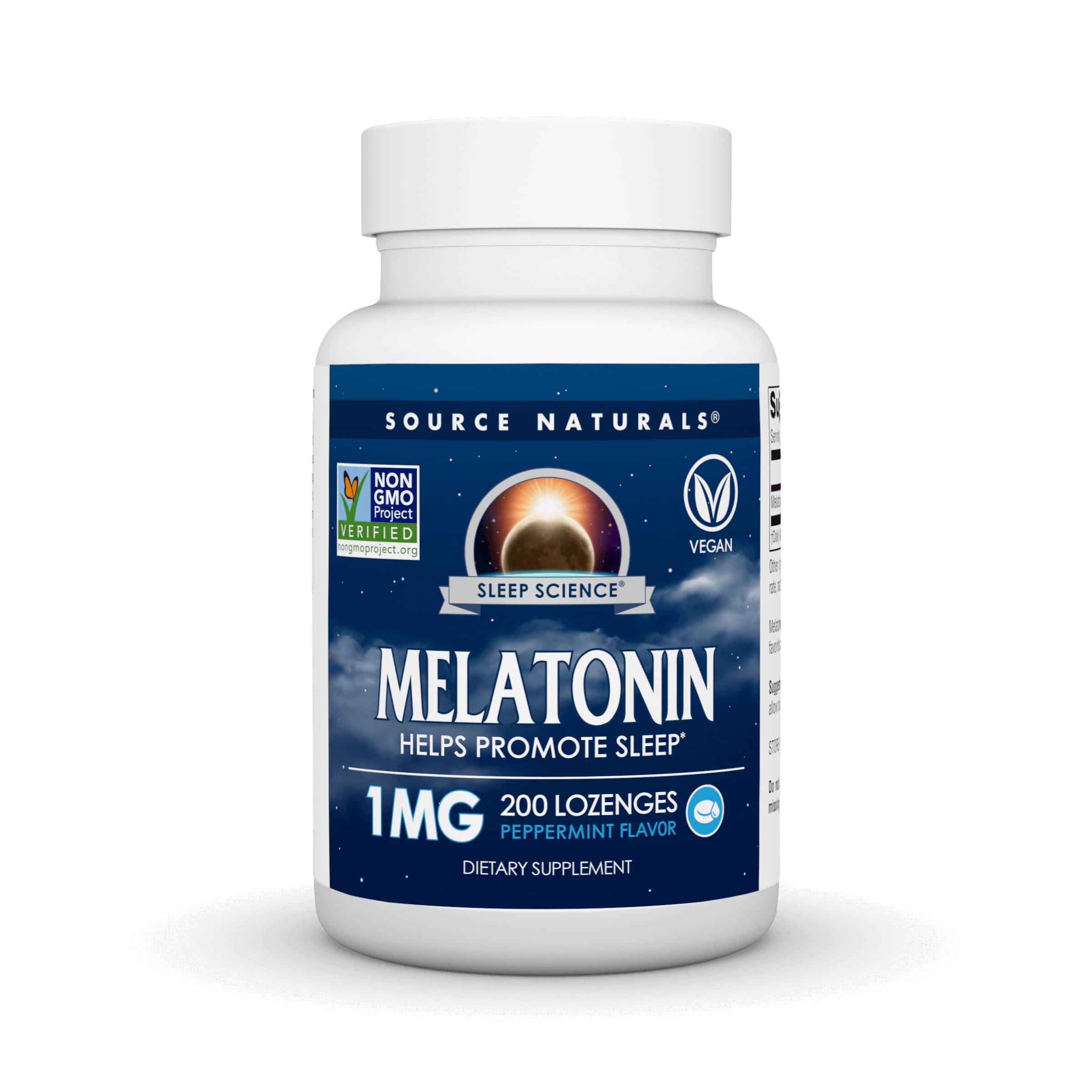Source Naturals Melatonin, 1 mg - 200 Vegan Lozenges
